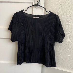 Madewell black pleated top, size XXS